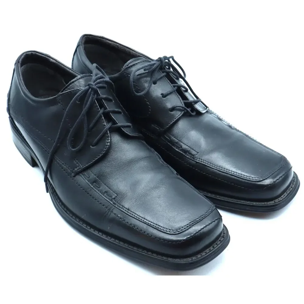 Structure Black Leather SQUARE TOE Oxford Mens Dress Shoes Lace Up 10 Work
